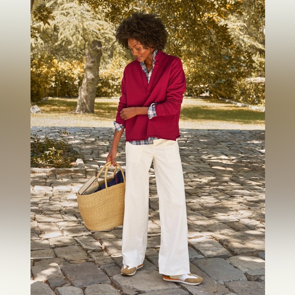 Frank & Eileen Pants - Frank & Eileen Limerick Wide-Leg Carpenter Pants in Chalk